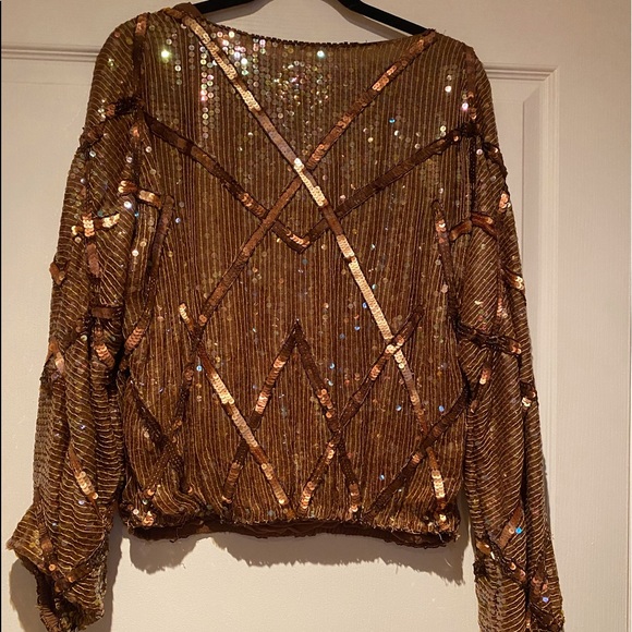 Vintage bronze sequinced top - Picture 2 of 2
